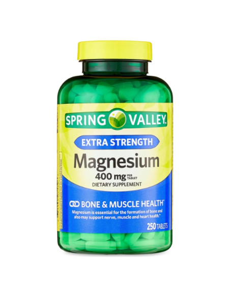 Suplemento de Magnesio 400mg Genérico - 250 Tabletas para Huesos y Músculos