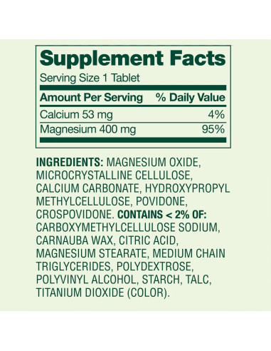 Suplemento de Magnesio 400mg Genérico - 250 Tabletas para Huesos y Músculos