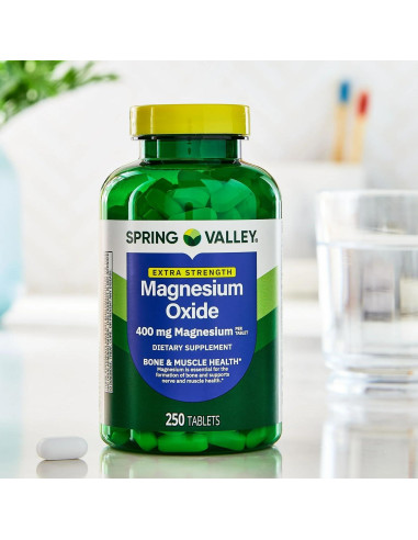 Suplemento de Magnesio 400mg Genérico - 250 Tabletas para Huesos y Músculos