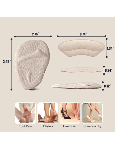 Almohadillas Metatarsales Riootlnm 2 Pares Beige Antideslizantes