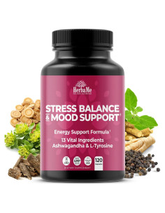 Suplemento de Cortisol y Estado de Ánimo Ashwagandha 120 Cápsulas