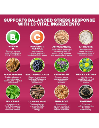 Suplemento de Cortisol y Estado de Ánimo Ashwagandha 120 Cápsulas