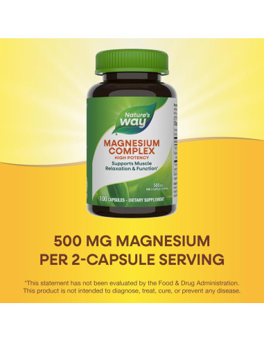 Complejo de Magnesio Nature's Way 100 Cápsulas - Relajación Muscular