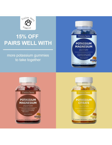 Gomitas de Potasio y Magnesio Tinies Bers 120 g Sin Azúcar