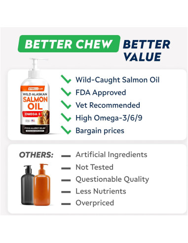 Aceite de Salmón Salvaje StrellaLab 236.6 ml - Omega 3 para Perros