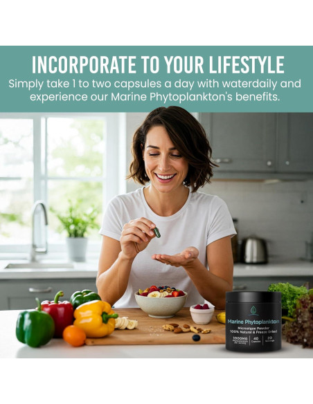 Cápsulas de Fitoplancton Marino Holistic Bin 40g | Suplemento Vegano Omega 3