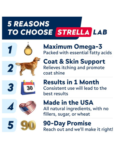 Aceite de Salmón Salvaje StrellaLab 236.6 ml - Omega 3 para Perros