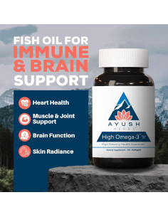 Ayush Herbs Omega 3 - Aceite de Pescado 1000mg 60 Cápsulas 2