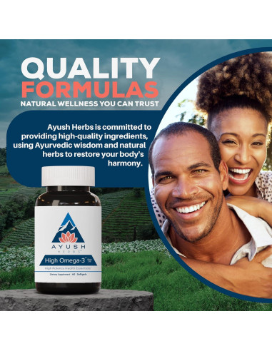 Ayush Herbs Omega 3 - Aceite de Pescado 1000mg 60 Cápsulas
