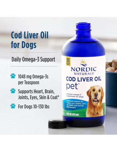 Aceite de Hígado de Bacalao para Perros Nordic Naturals 453 g