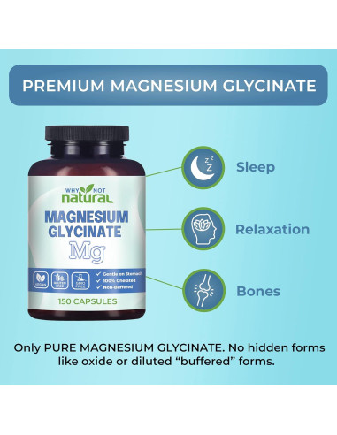 Cápsulas de Glicinato de Magnesio 500 mg Why Not Natural - Vegano
