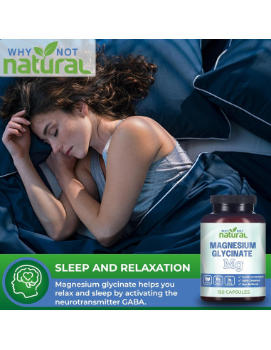 Cápsulas de Glicinato de Magnesio 500 mg Why Not Natural - Vegano