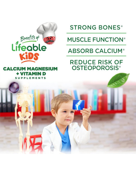 Gomitas de Calcio Magnesio y Vitamina D Lifeable 90 Unidades
