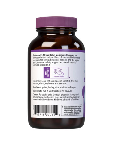 Alivio del Estrés Bluebonnet Nutrition 30 Cápsulas Veganas