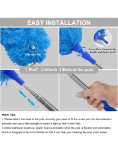 Plumero Extensible DELUX de Microfibra 254 cm, Cabeza Flexible 2