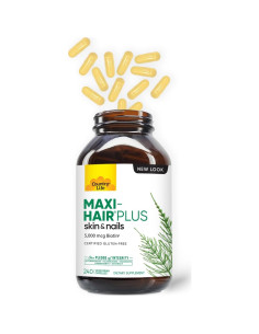 Suplemento Biotina Country Life Maxi-Hair Plus 240 cápsulas 2