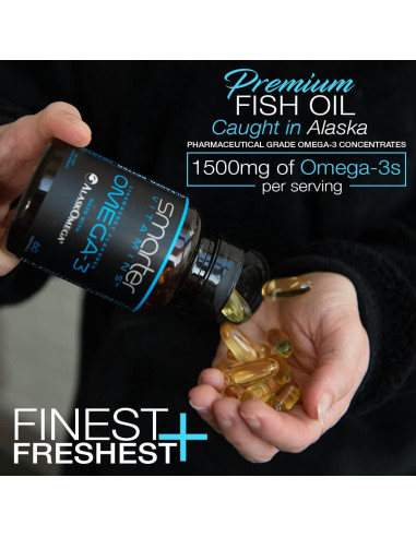 Aceite de Pescado Omega 3 SmarterVitamins 3 Paquetes 180 Gelatinas