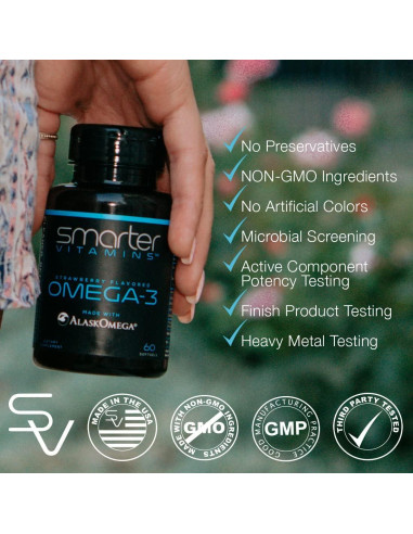 Aceite de Pescado Omega 3 SmarterVitamins 3 Paquetes 180 Gelatinas