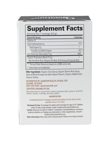 Lozenges de Zinc Orgánico TheraZinc 25 Unidades Sabor Naranja