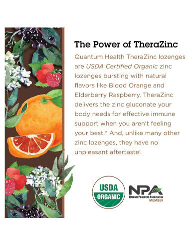 Lozenges de Zinc Orgánico TheraZinc 25 Unidades Sabor Naranja
