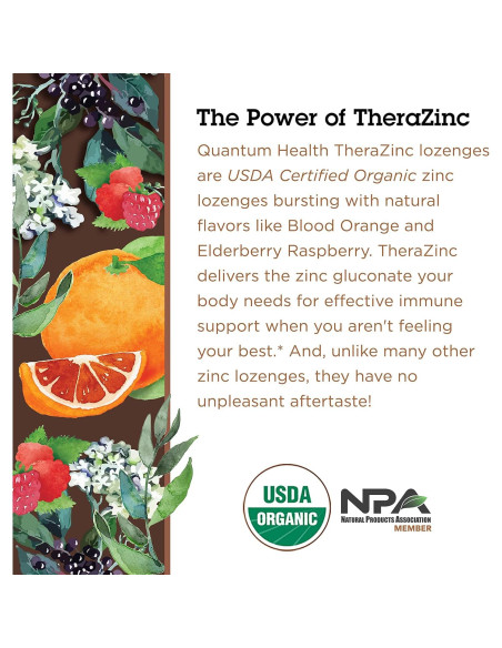 Lozenges de Zinc Orgánico TheraZinc 25 Unidades Sabor Naranja