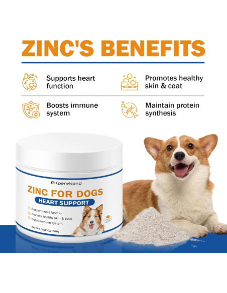 Suplemento de Zinc para Perros PKperekond - Salud Cardíaca y Piel