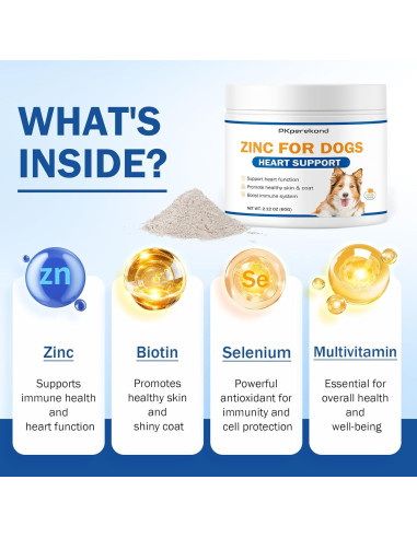 Suplemento de Zinc para Perros PKperekond - Salud Cardíaca y Piel