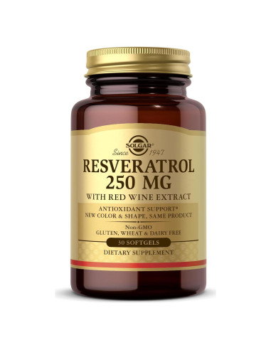 Suplemento Antioxidante Solgar Resveratrol 250 mg - 30 Gelatinas
