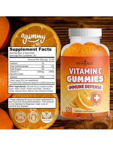 Gomitas de Zinc y Vitamina C Nueva Era - 50mg - 2 Paquetes