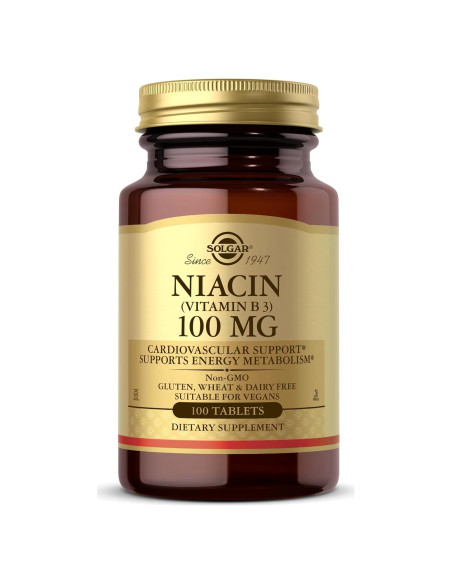 Solgar Niacina 100 mg - 100 Tabletas - Suplemento Vegano