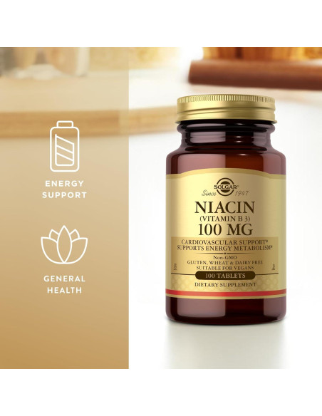 Solgar Niacina 100 mg - 100 Tabletas - Suplemento Vegano