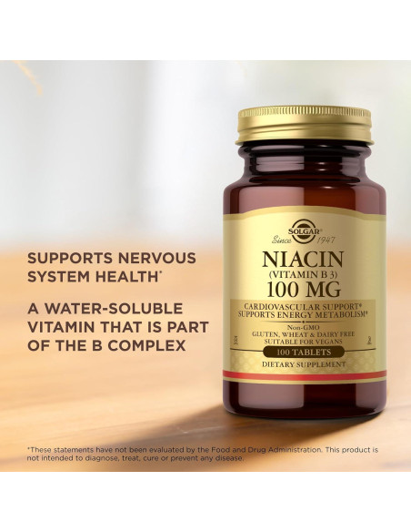 Solgar Niacina 100 mg - 100 Tabletas - Suplemento Vegano
