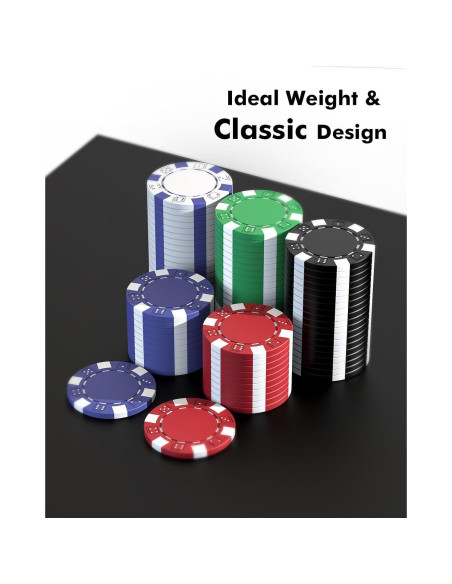 Juego de Fichas de Póker HEITOK 300PCS con Estuche Aluminio