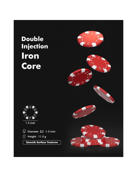 Juego de Fichas de Póker HEITOK 300PCS con Estuche Aluminio