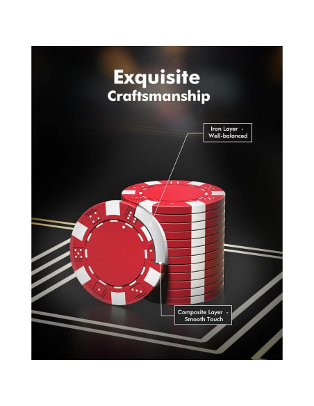 Juego de Fichas de Póker HEITOK 300PCS con Estuche Aluminio