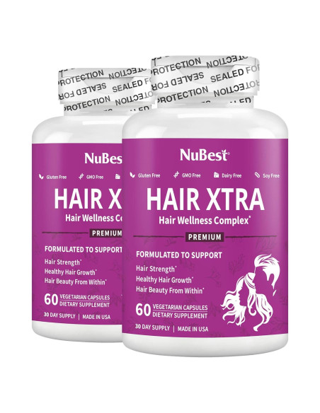 Suplemento para el Crecimiento del Cabello NuBest Hair Xtra 60 Cápsulas