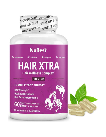 Suplemento para el Crecimiento del Cabello NuBest Hair Xtra 60 Cápsulas
