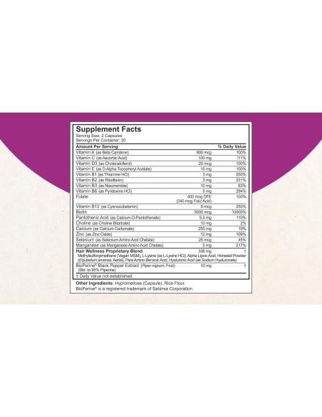 Suplemento para el Crecimiento del Cabello NuBest Hair Xtra 60 Cápsulas