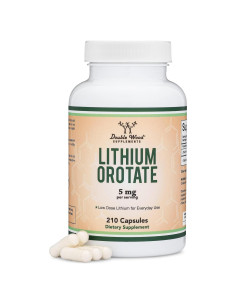 Orotato de Litio 5mg Double Wood - 210 Cápsulas Veganas