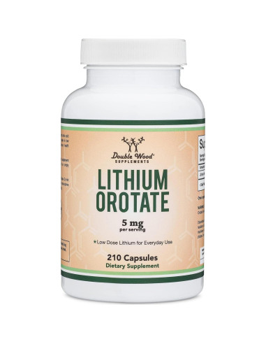 Orotato de Litio 5mg Double Wood - 210 Cápsulas Veganas