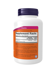 Vitamina B-6 100 mg NOW Foods 250 Cápsulas Veganas 2