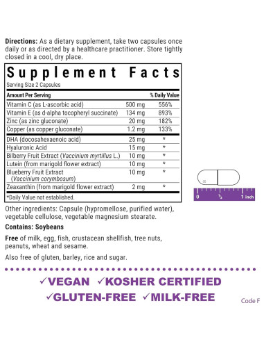 Cápsulas Vegetales Bluebonnet Cuidado Ocular 60 Unidades