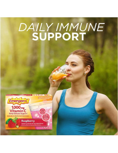 Bebida Efervescente Vitamina C Alacer Frambuesa 1000mg 30 Paquetes