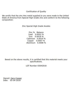 Zinc Puro 99.99% 100 Gramos en 4 Piezas para Coleccionistas 2