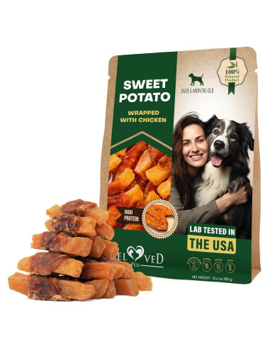 Galletas Masticables para Perros Mascotas Queridas 320g Pollo y Batata