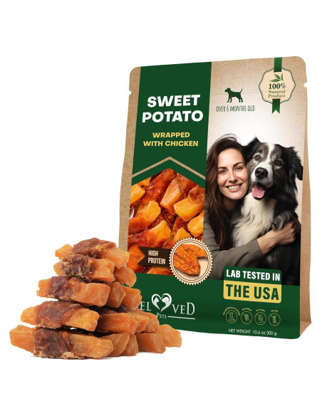 Galletas Masticables para Perros Mascotas Queridas 320g Pollo y Batata
