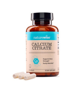 Citrato de Calcio 500mg NatureWise - Suplemento Vegano 90 Cápsulas