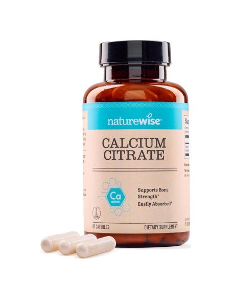 Citrato de Calcio 500mg NatureWise - Suplemento Vegano 90 Cápsulas