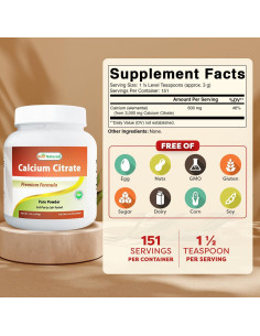 Citrato de Calcio en Polvo Mejores Naturales 600 mg 0.45 kg 2