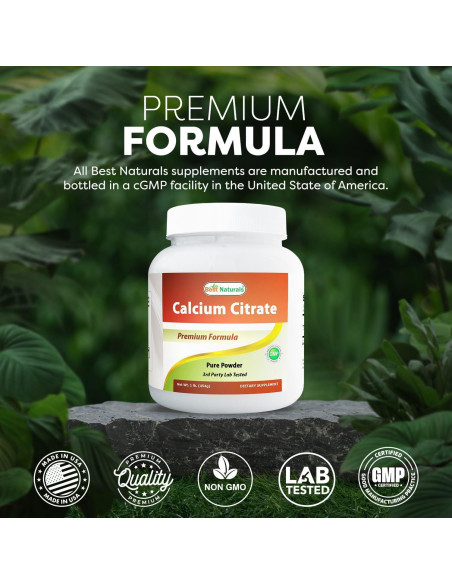 Citrato de Calcio en Polvo Mejores Naturales 600 mg 0.45 kg